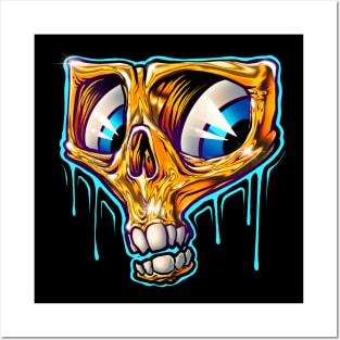 Golden Skull Posters and Art